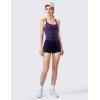imageCRZ YOGA Seamless Workout Tank Tops for Women Racerback Athletic Camisole Sports Shirts with Built in BraBerry Purple