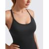 imageCRZ YOGA Seamless Workout Tank Tops for Women Racerback Athletic Camisole Sports Shirts with Built in BraBlack