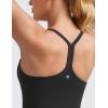imageCRZ YOGA Seamless Workout Tank Tops for Women Racerback Athletic Camisole Sports Shirts with Built in BraBlack
