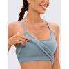 imageCRZ YOGA Seamless Workout Tank Tops for Women Racerback Athletic Camisole Sports Shirts with Built in BraCambric Blue