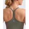 imageCRZ YOGA Seamless Workout Tank Tops for Women Racerback Athletic Camisole Sports Shirts with Built in BraDark Green