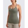 imageCRZ YOGA Seamless Workout Tank Tops for Women Racerback Athletic Camisole Sports Shirts with Built in BraDark Green
