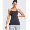 imageCRZ YOGA Seamless Workout Tank Tops for Women Racerback Athletic Camisole Sports Shirts with Built in BraDark Grey