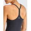 imageCRZ YOGA Seamless Workout Tank Tops for Women Racerback Athletic Camisole Sports Shirts with Built in BraDark Grey
