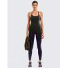 imageCRZ YOGA Seamless Workout Tank Tops for Women Racerback Athletic Camisole Sports Shirts with Built in BraDark Olive
