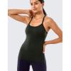 imageCRZ YOGA Seamless Workout Tank Tops for Women Racerback Athletic Camisole Sports Shirts with Built in BraDark Olive