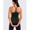 imageCRZ YOGA Seamless Workout Tank Tops for Women Racerback Athletic Camisole Sports Shirts with Built in BraDark Olive