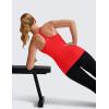 imageCRZ YOGA Seamless Workout Tank Tops for Women Racerback Athletic Camisole Sports Shirts with Built in BraDark Red
