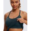 imageCRZ YOGA Seamless Workout Tank Tops for Women Racerback Athletic Camisole Sports Shirts with Built in BraForest Dark Green