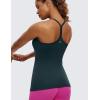 imageCRZ YOGA Seamless Workout Tank Tops for Women Racerback Athletic Camisole Sports Shirts with Built in BraForest Dark Green