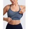 imageCRZ YOGA Seamless Workout Tank Tops for Women Racerback Athletic Camisole Sports Shirts with Built in BraGrayblue