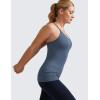 imageCRZ YOGA Seamless Workout Tank Tops for Women Racerback Athletic Camisole Sports Shirts with Built in BraGrayblue