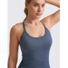 imageCRZ YOGA Seamless Workout Tank Tops for Women Racerback Athletic Camisole Sports Shirts with Built in BraGrayblue