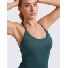 imageCRZ YOGA Seamless Workout Tank Tops for Women Racerback Athletic Camisole Sports Shirts with Built in BraGreen Jade