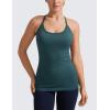 imageCRZ YOGA Seamless Workout Tank Tops for Women Racerback Athletic Camisole Sports Shirts with Built in BraGreen Jade