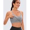 imageCRZ YOGA Seamless Workout Tank Tops for Women Racerback Athletic Camisole Sports Shirts with Built in BraGull Gray