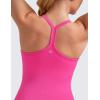 imageCRZ YOGA Seamless Workout Tank Tops for Women Racerback Athletic Camisole Sports Shirts with Built in BraHibiscus Purple