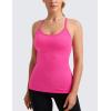 imageCRZ YOGA Seamless Workout Tank Tops for Women Racerback Athletic Camisole Sports Shirts with Built in BraHibiscus Purple