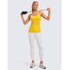 imageCRZ YOGA Seamless Workout Tank Tops for Women Racerback Athletic Camisole Sports Shirts with Built in BraHigh Visibility Yellow