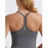 imageCRZ YOGA Seamless Workout Tank Tops for Women Racerback Athletic Camisole Sports Shirts with Built in BraLight Grey