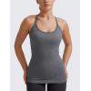 imageCRZ YOGA Seamless Workout Tank Tops for Women Racerback Athletic Camisole Sports Shirts with Built in BraLight Grey