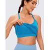 imageCRZ YOGA Seamless Workout Tank Tops for Women Racerback Athletic Camisole Sports Shirts with Built in BraMadagascar Blue