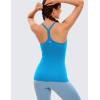 imageCRZ YOGA Seamless Workout Tank Tops for Women Racerback Athletic Camisole Sports Shirts with Built in BraMadagascar Blue