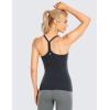 imageCRZ YOGA Seamless Workout Tank Tops for Women Racerback Athletic Camisole Sports Shirts with Built in BraMelanite