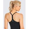 imageCRZ YOGA Seamless Workout Tank Tops for Women Racerback Athletic Camisole Sports Shirts with Built in BraMelanite