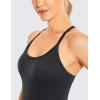 imageCRZ YOGA Seamless Workout Tank Tops for Women Racerback Athletic Camisole Sports Shirts with Built in BraMelanite