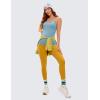 imageCRZ YOGA Seamless Workout Tank Tops for Women Racerback Athletic Camisole Sports Shirts with Built in BraPure Blue
