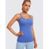 imageCRZ YOGA Seamless Workout Tank Tops for Women Racerback Athletic Camisole Sports Shirts with Built in BraWild Indigo