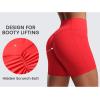imageCRZ YOGA Secretsculpt Womens Butterlift High Waist Scrunch Butt Biker Shorts with Pockets 5  No Front Seam Workout BootyDeep Red
