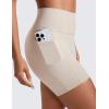 imageCRZ YOGA Secretsculpt Womens Butterlift High Waist Scrunch Butt Biker Shorts with Pockets 5  No Front Seam Workout BootyMojave Tan