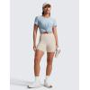 imageCRZ YOGA Secretsculpt Womens Butterlift High Waist Scrunch Butt Biker Shorts with Pockets 5  No Front Seam Workout BootyMojave Tan