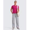 imageCRZ YOGA Short Sleeve Yoga Tops for Women Soft Loose Casual Flowy Shirts Crew Neck Workout Basic TShirtGranita Pink