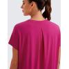 imageCRZ YOGA Short Sleeve Yoga Tops for Women Soft Loose Casual Flowy Shirts Crew Neck Workout Basic TShirtGranita Pink