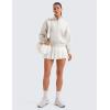 imageCRZ YOGA SoftAura Half Zip Sweatshirt for Women Long Sleeve Pullover Workout Casual Funnel Neck Tops with PocketMilky White Bone
