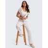 imageCRZ YOGA SoftAura Wide Leg Sweatpants Women 31quot Modal High Waisted Lounge Travel Casual Sweat Pants with Pockets DrawstringMilky White Bone