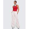 imageCRZ YOGA Softembrace Casual Tops for Women Soft Double Lined Scoop Neck Crop Sleeveless Shirts Basic Going Out TanksAurora Red