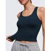 imageCRZ YOGA Softembrace Casual Tops for Women Soft Double Lined Scoop Neck Crop Sleeveless Shirts Basic Going Out TanksTrue Navy
