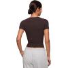 imageCRZ YOGA Softembrace Short Sleeve Going Out Tops for Women Soft High Crew Neck Casual Tight Shirts Fitted Basic TShirtsHot Fudge Brown