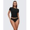 imageCRZ YOGA Softhold Bikini Underwear for Women  Sexy Tagless Hipster Stretch Breathable Ladies Cheeky Panties 3 PackBlack 3pack