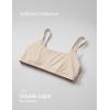 imageCRZ YOGA Softhold Womens Double Lined Bralettes  Scoop Neck Adjustable Straps Unlined Cami Wireless TShirt Everyday BraMojave Tan 2