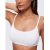 imageCRZ YOGA Softhold Womens Double Lined Bralettes  Scoop Neck Adjustable Straps Unlined Cami Wireless TShirt Everyday BraSnow White