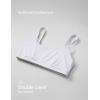 imageCRZ YOGA Softhold Womens Double Lined Bralettes  Scoop Neck Adjustable Straps Unlined Cami Wireless TShirt Everyday BraSnow White