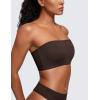 imageCRZ YOGA Softhold Womens Double Lined Strapless Bralettes  Tube Tops Bandeau Unlined Wireless Stretchy TShirt Everyday BraHot Fudge Brown