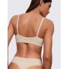 imageCRZ YOGA Softhold Womens Double Lined Triangle Bralette  Adjustable Straps Unlined Wireless Cami Plunge TShirt Everyday BraMojave Tan 2