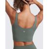 imageCRZ YOGA Softness Mold Butterluxe Longline Sports Bras for Women  Molded Cup V Neck Yoga Clothes Workout Crop Tank TopGrey Sage