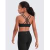 imageCRZ YOGA Softness Mold Girls Butterluxe Sports Bra  Double Spaghetti Strappy Scoop Neck for Training Yoga Dance Teens KidsBlack